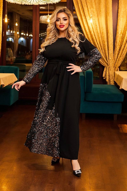 Дълга рокля с пайети