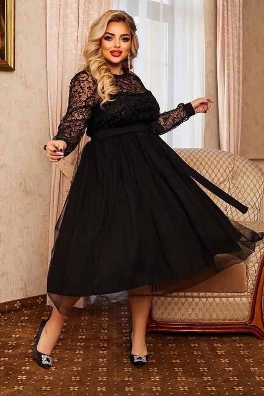 Вечерна рокля с мрежа