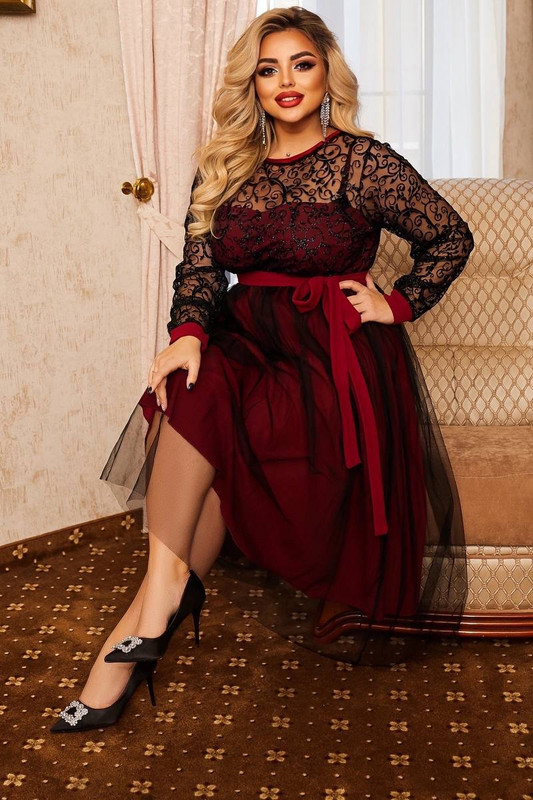 Вечерна рокля с мрежа