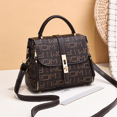 Γυναικεία κομψή τσάντα από τεχνητή τσάντα με κοντό χερούλι και μακριά λαβή ώμου