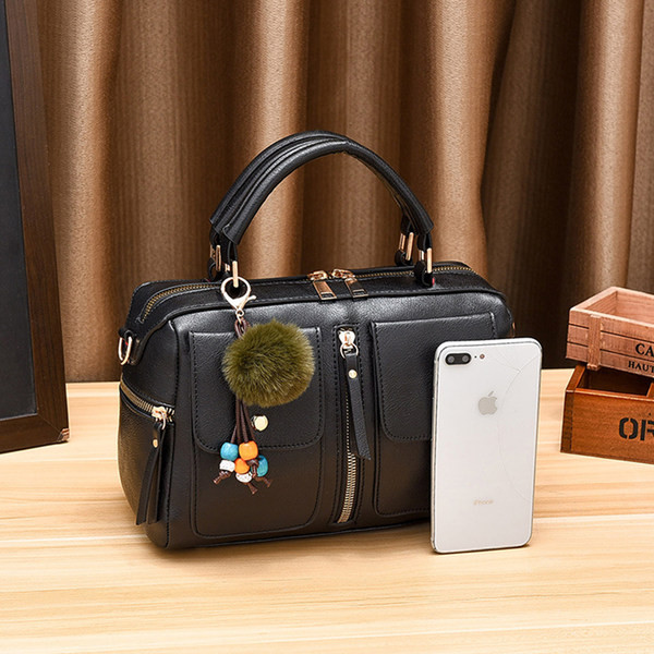 Elegantna ženska torba s prednjim džepom i patentnim zatvaračem od eko kože