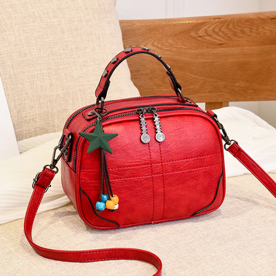 Γυναικεία έκο δερμάτινη τσάντα με μακριά λαβή και φερμουάρ - πολλά χρώματα