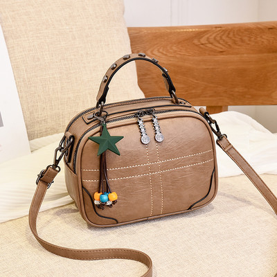 Γυναικεία έκο δερμάτινη τσάντα με μακριά λαβή και φερμουάρ - πολλά χρώματα