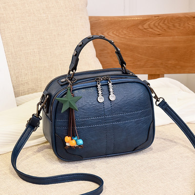 Γυναικεία έκο δερμάτινη τσάντα με μακριά λαβή και φερμουάρ - πολλά χρώματα