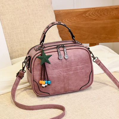 Γυναικεία έκο δερμάτινη τσάντα με μακριά λαβή και φερμουάρ - πολλά χρώματα