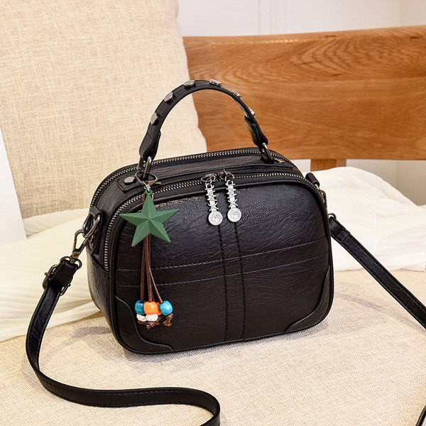 Γυναικεία έκο δερμάτινη τσάντα με μακριά λαβή και φερμουάρ - πολλά χρώματα