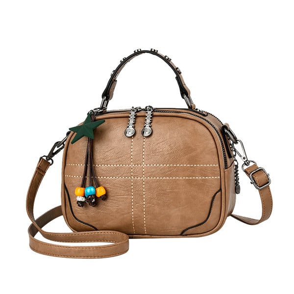 Γυναικεία έκο δερμάτινη τσάντα με μακριά λαβή και φερμουάρ - πολλά χρώματα