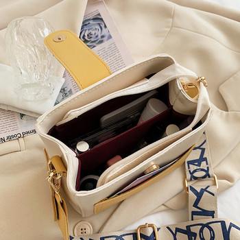 Дамска кожена  чанта с текстилна дръжка - няколко цвята