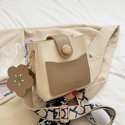 Γυναικεία έκο δερμάτινη τσάντα με υφασμάτινη λαβή - πολλά χρώματα