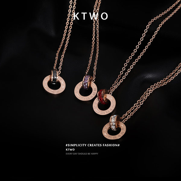 Γυναικεία λεπτή αλυσίδα με χρωματιστό μενταγιόν και πέτρες