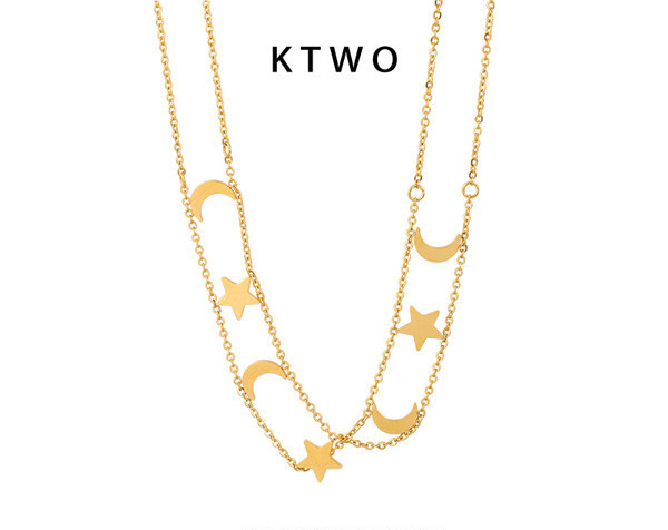 Νέο μοντέλο γυναικείο κολιέ με μενταγιόν - χρυσό χρώμα