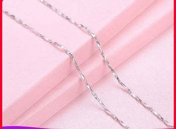 White ingot chain 999 sterling silver necklace chain silver without pendant female silver chain thick solid M buckle pure silver sweater chain