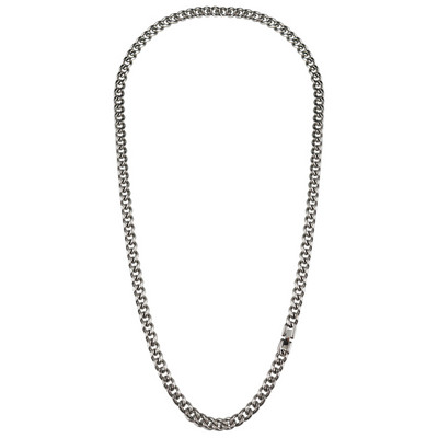 Дамско колие в сребрист цвят тип верижка с едра плетка