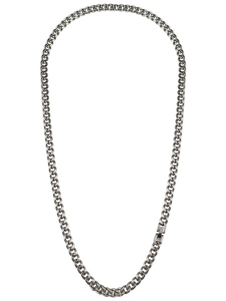 Дамско колие в сребрист цвят тип верижка с едра плетка