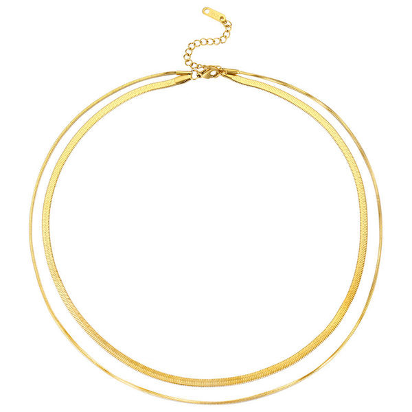 Дамско двуредно колие в златист цвят