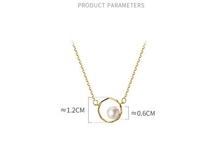 Tanka ženska ogrlica - okrugla sa biserom