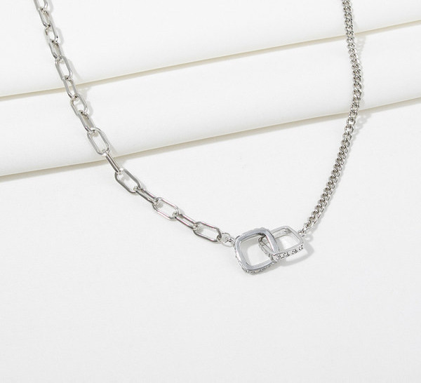 Moderan ženski lančić srebrne boje - dva modela