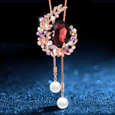 Μακρύ γυναικείο κολιέ με χρωματιστές πέτρες - πολλά μοντέλα