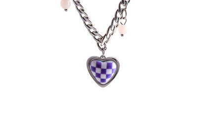 Γυναικείο κολιέ με μενταγιόν καρδιά και πέρλες