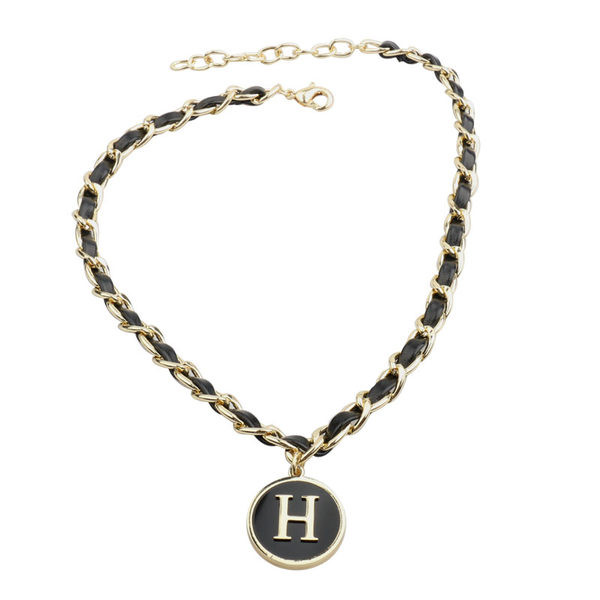 Ženska ogrlica od metala i eko kože u srebrnoj i zlatnoj boji