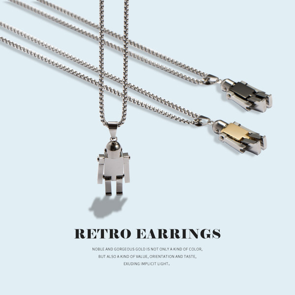 Νέο μοντέλο γυναικείο κολιέ με μενταγιόν ρομπότ