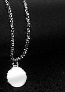 Γυναικείο λεπτό κολιέ με μενταγιόν σε ασήμι και χρυσό