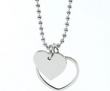 Γυναικείο λεπτό κολιέ με μενταγιόν σε ασήμι και χρυσό