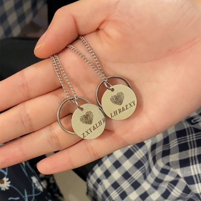 Γυναικείο λεπτό κολιέ με μενταγιόν σε ασήμι και χρυσό