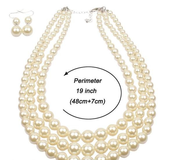 Γυναικείο σετ σκουλαρίκια και κολιέ με πέρλες