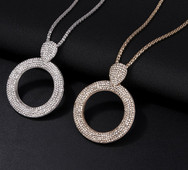 Μοντέρνο γυναικείο κολιέ διακοσμημένο με πέτρες - διχρωμίες