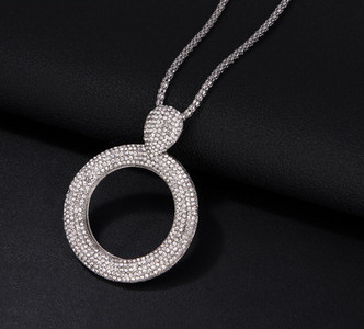 Μοντέρνο γυναικείο κολιέ διακοσμημένο με πέτρες - διχρωμίες