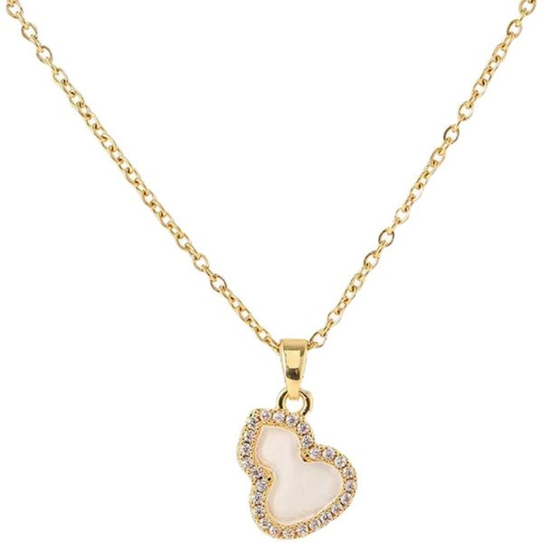 Дамско нежно колие с  висулка декорирана с камъни - два цвята