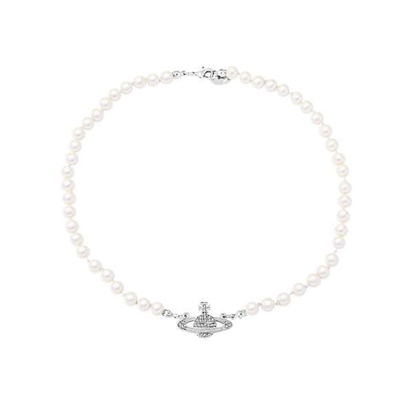 Γυναικείο κολιέ με πέρλες με μενταγιόν κορώνα