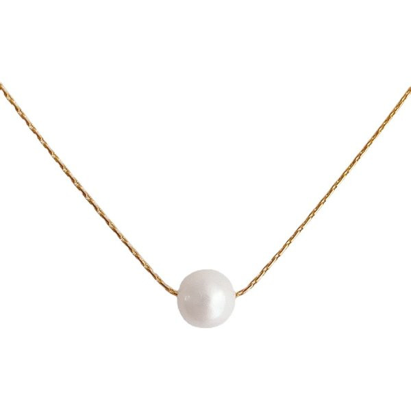 Subtilus auksinis karoliai su perlais