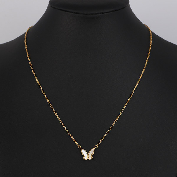 Γυναικείο κολιέ με μενταγιόν πεταλούδα σε χρυσό χρώμα