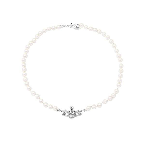 Γυναικείο κολιέ  από πέρλες με ασημένιο μενταγιόν