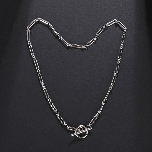 Γυναικεία αλυσίδα με στρογγυλό δαχτυλίδι - διχρωμία