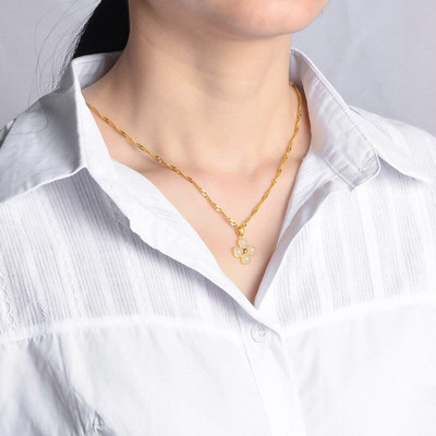 Γυναικείο καθημερινό κολιέ με μενταγιόν σε δύο χρώματα