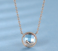 Μοντέρνο γυναικείο κολιέ σε δύο χρώματα με πέτρα