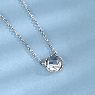 Μοντέρνο γυναικείο κολιέ σε δύο χρώματα με πέτρα