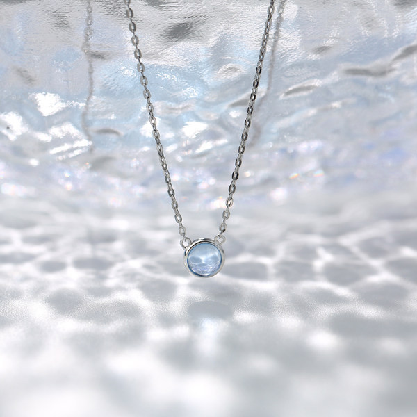 Νέο μοντέλο γυναικείο κολιέ με πέτρα σε μπλε χρώμα