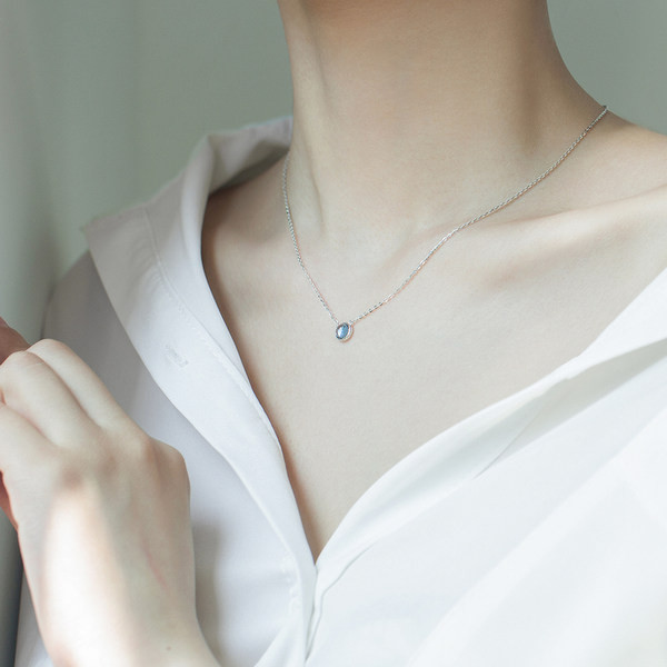 Νέο μοντέλο γυναικείο κολιέ με πέτρα σε μπλε χρώμα