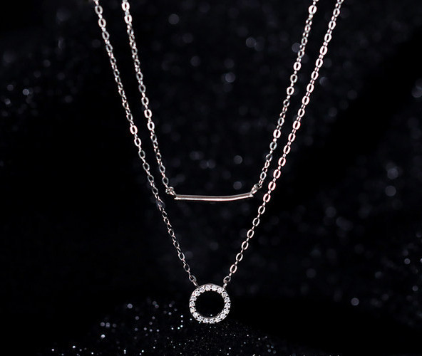 Γυναικεία αλυσίδα δύο σειρών - δύο χρώματα