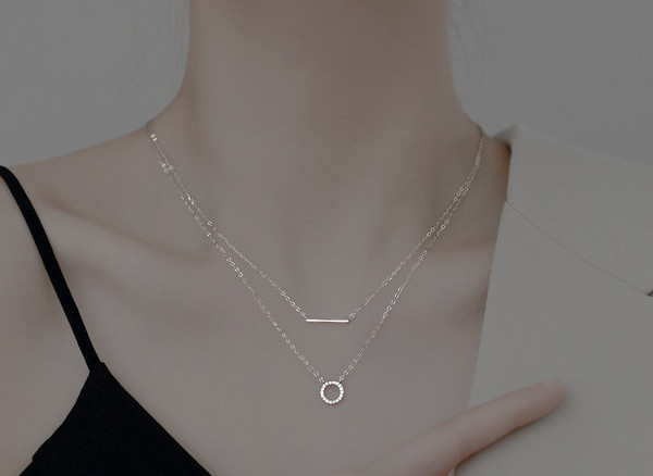 Γυναικεία αλυσίδα δύο σειρών - δύο χρώματα