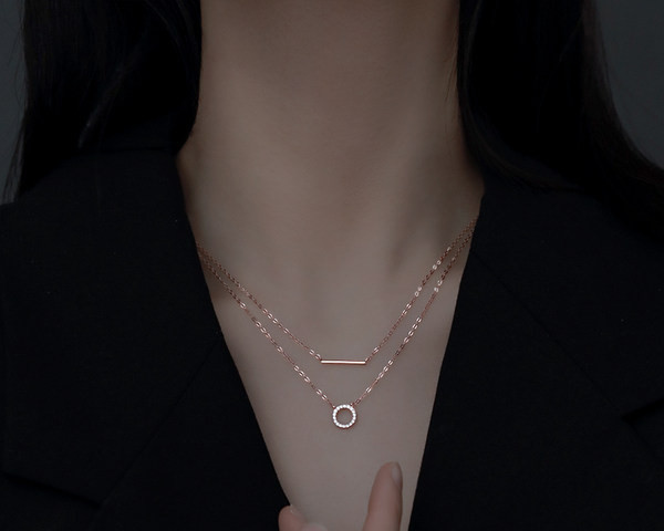 Γυναικεία αλυσίδα δύο σειρών - δύο χρώματα