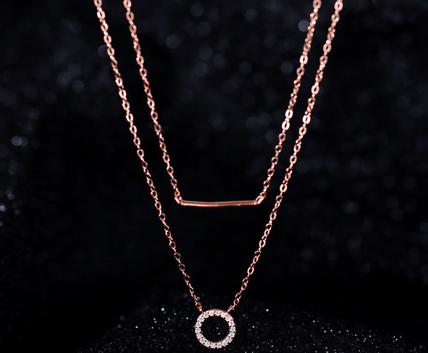 Γυναικεία αλυσίδα δύο σειρών - δύο χρώματα