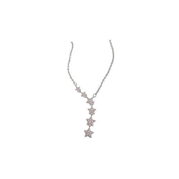 Κομψό γυναικείο κολιέ με μενταγιόν αστέρι σε ασημί χρώμα
