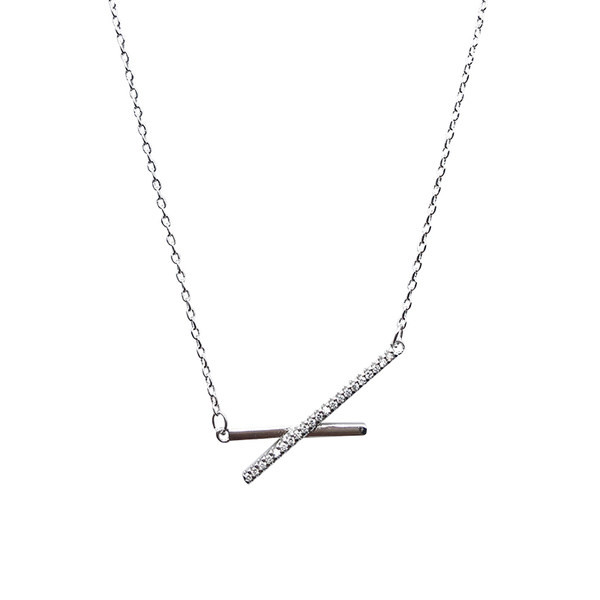 Κομψό γυναικείο κολιέ με πέτρες και λεπτή αλυσίδα