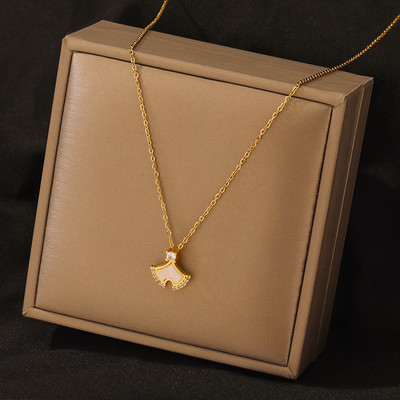 Μοντέρνο γυναικείο χρυσό κολιέ με πέτρες