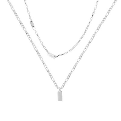 Γυναικείο κολιέ δύο σειρών σε ασημί χρώμα